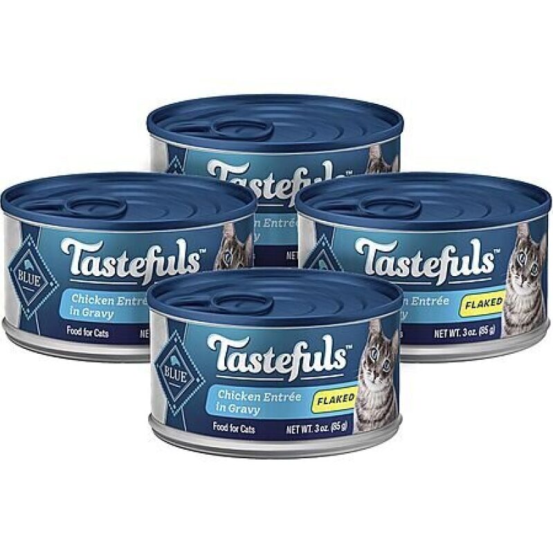 4-Pack 3-Oz Blue Buffalo Tastefuls Flaked Wet Cat Food (Chicken in Gravy Entrée) - Affordable Pet Nutrition