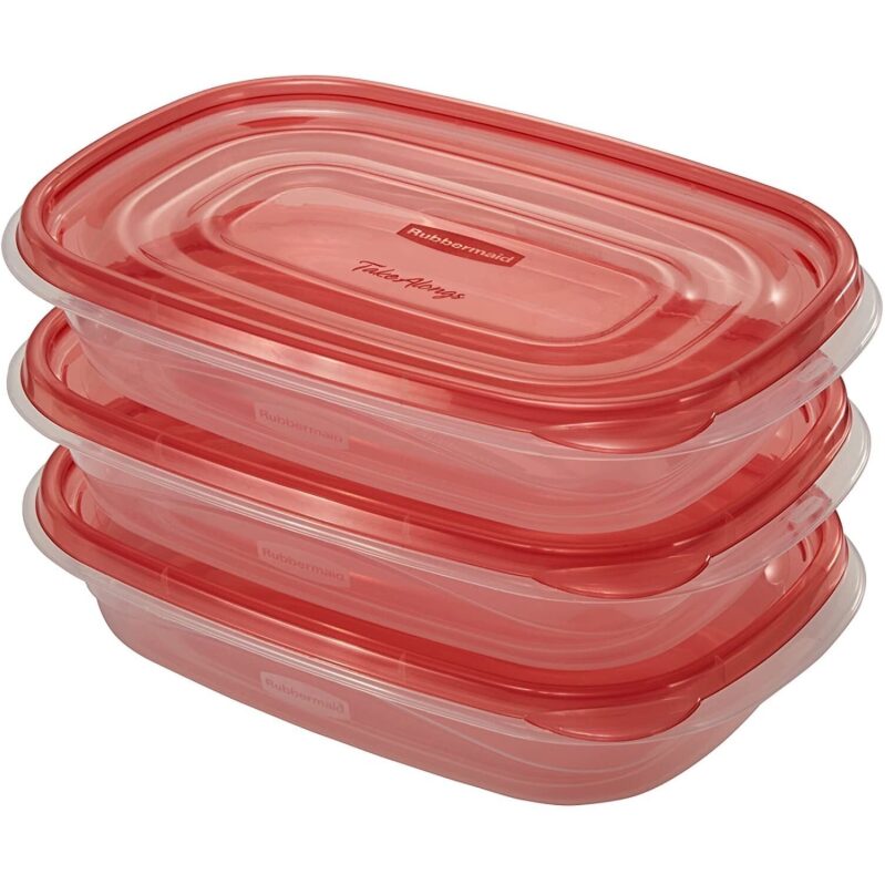 Rubbermaid TakeAlongs 4 Cup Rectangle Food Storage Containers - 3 Pack