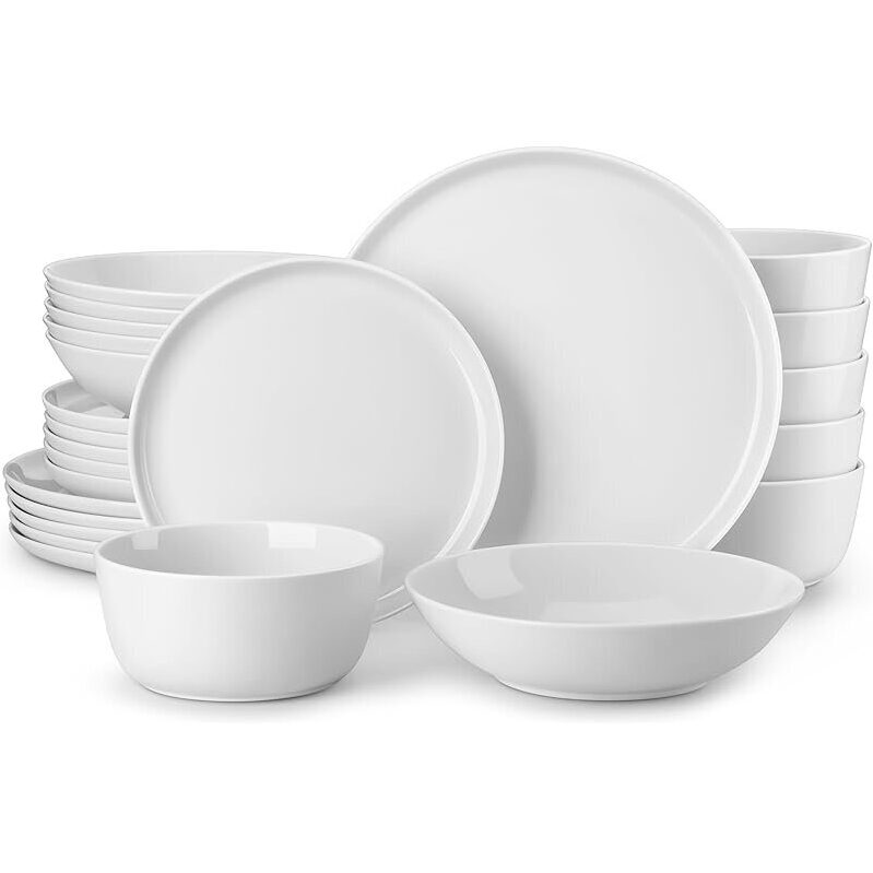 24-Piece Gourmet Porcelain Dinnerware Set - Elegant and Safe Dining