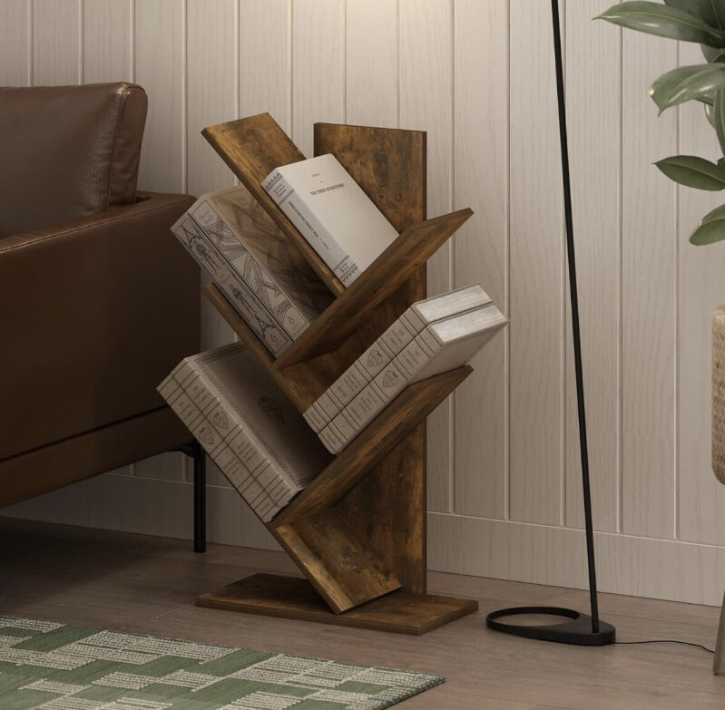 Furinno Tree-Shaped Wooden Bookshelf - Prime Deal