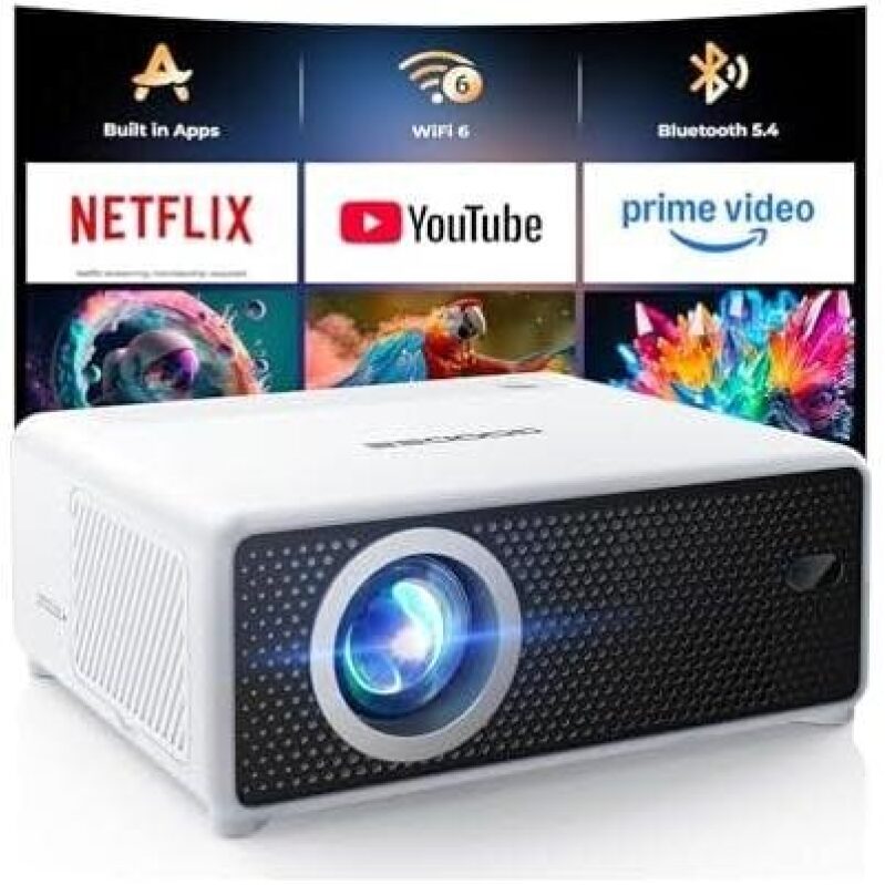 Affordable Mini Projector with WiFi and Bluetooth - Built-in Apps, 62% OFF