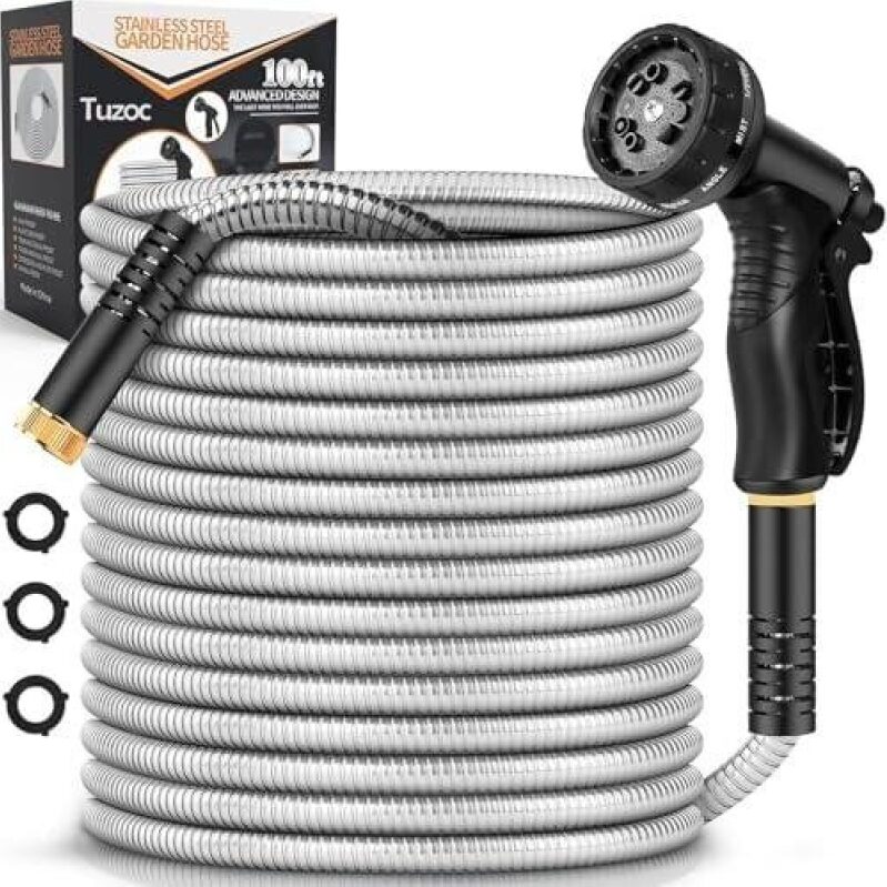 Stainless Steel Garden Hose - 100ft, Heavy Duty, 53% OFF
