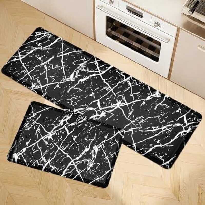 Elegant Marble Pattern Kitchen Mats - 50% Discount