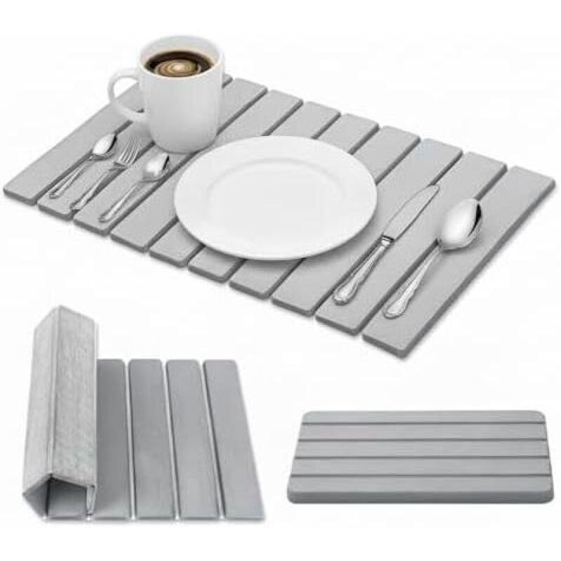 Highly Absorbent Foldable Placemats with Cup Pads - 66% Discount