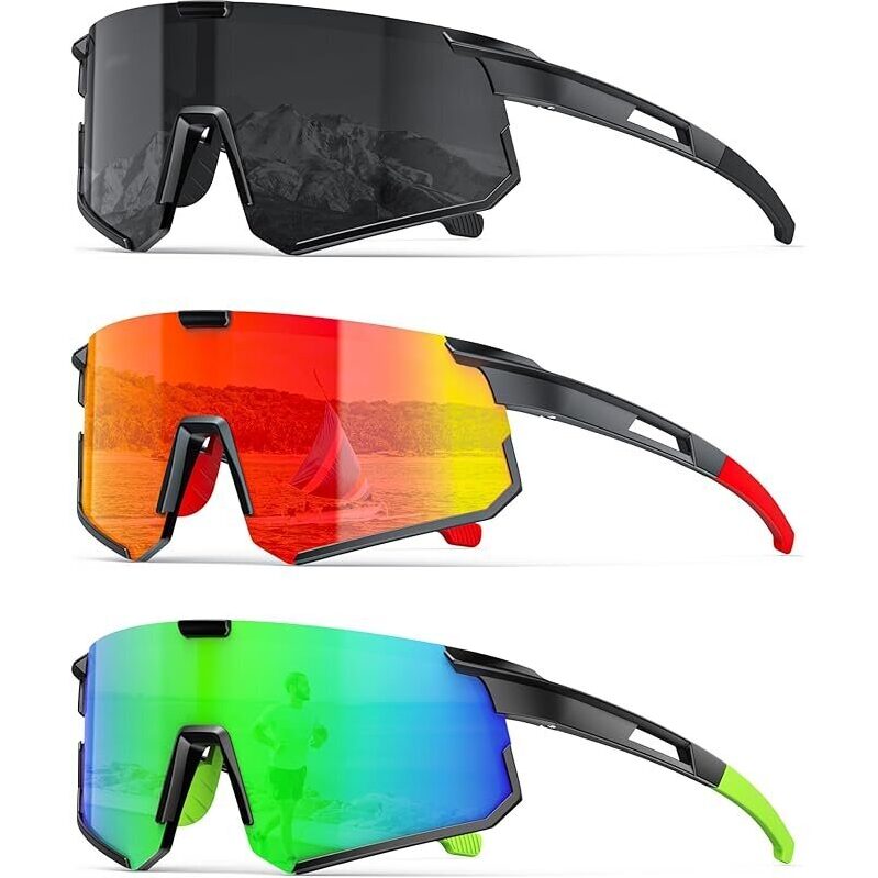 KALIYADI Polarized Running Sunglasses for Men - 3 Pack