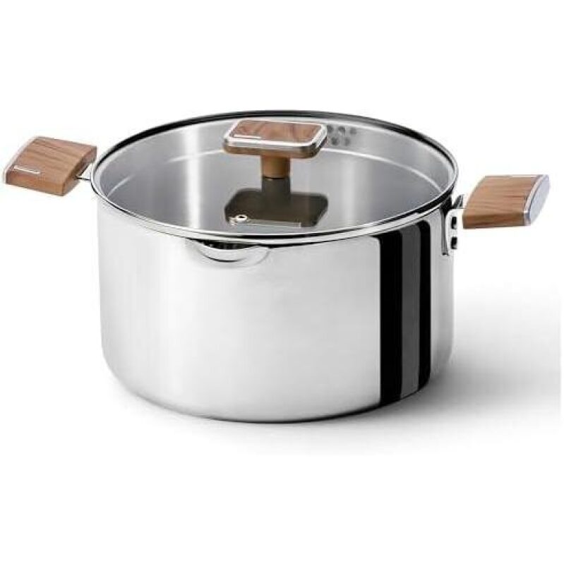 Stainless Steel 6QT High Soup Pot with Glass Lid - 50% OFF