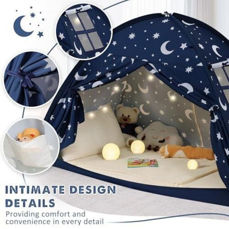 Double Kids' Tent with Lights - 50% OFF