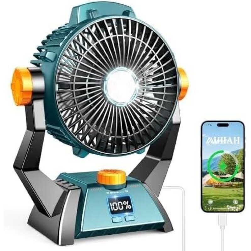 Portable Rechargeable Battery Powered Camping Tent Fan - 50% OFF