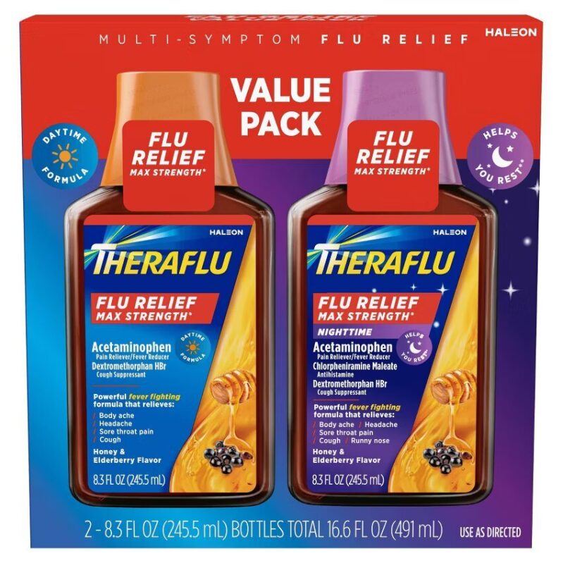 Theraflu Max Strength Multi-Symptom Flu Relief - Daytime & Nighttime Relief