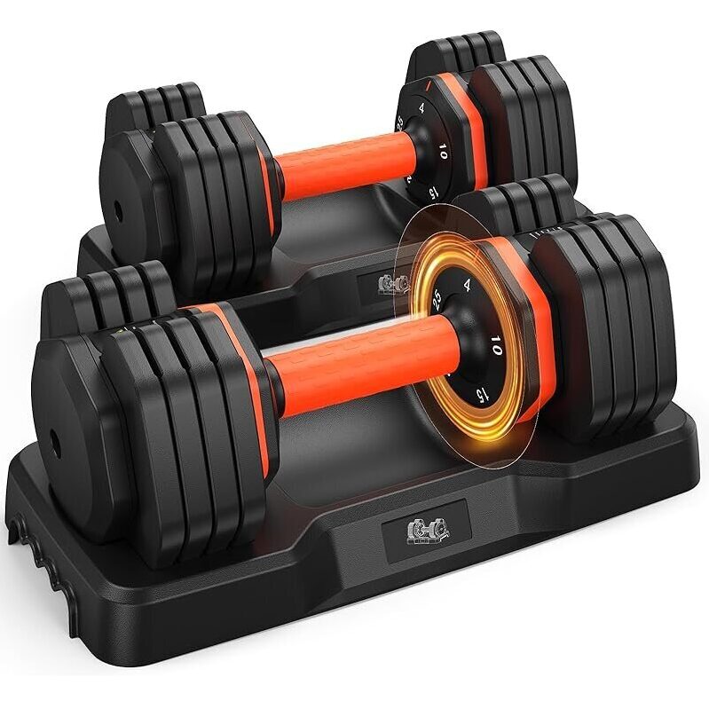 LifeOG 55lbs Adjustable Dumbbell Set (2-Pack) – Your Home Gym Essential