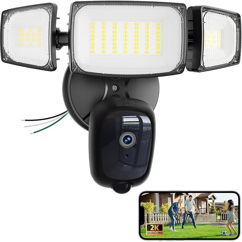 High-Quality 2K QHD Security Floodlight Camera Outdoor with 55W Brightness