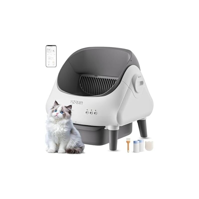 Smart Self Cleaning Cat Litter Box by Yizfern - Ultimate Convenience for Cat Owners