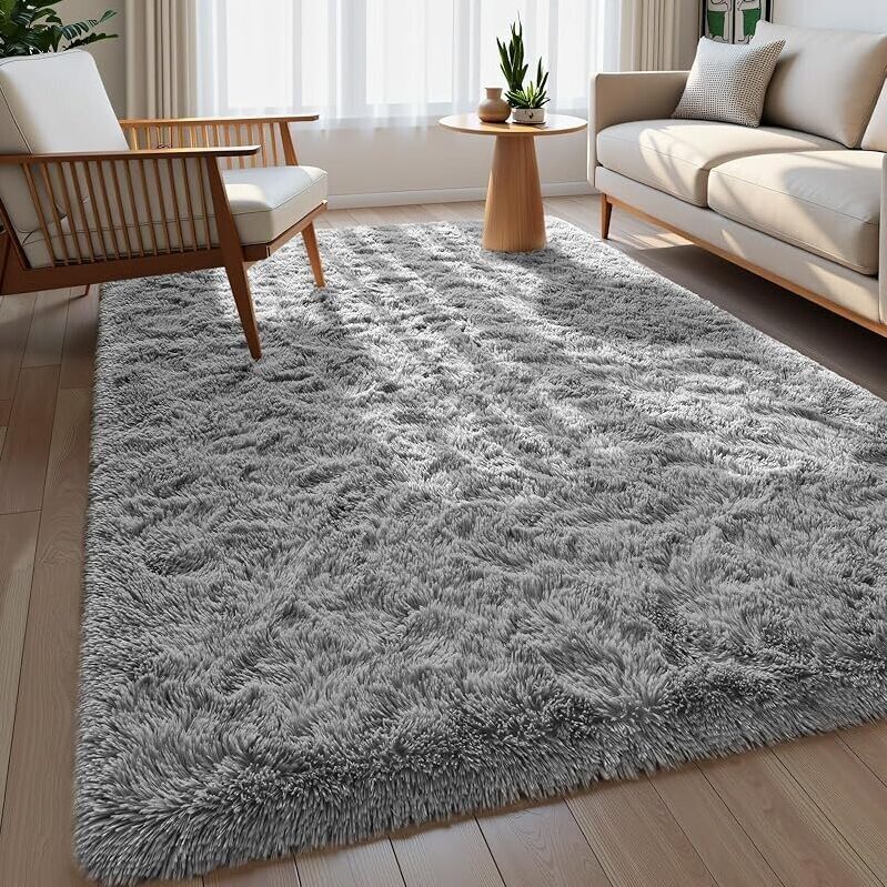 Macgace 4x6-ft Grey Area Rugs for Living Room - Durable, Soft, and Stylish