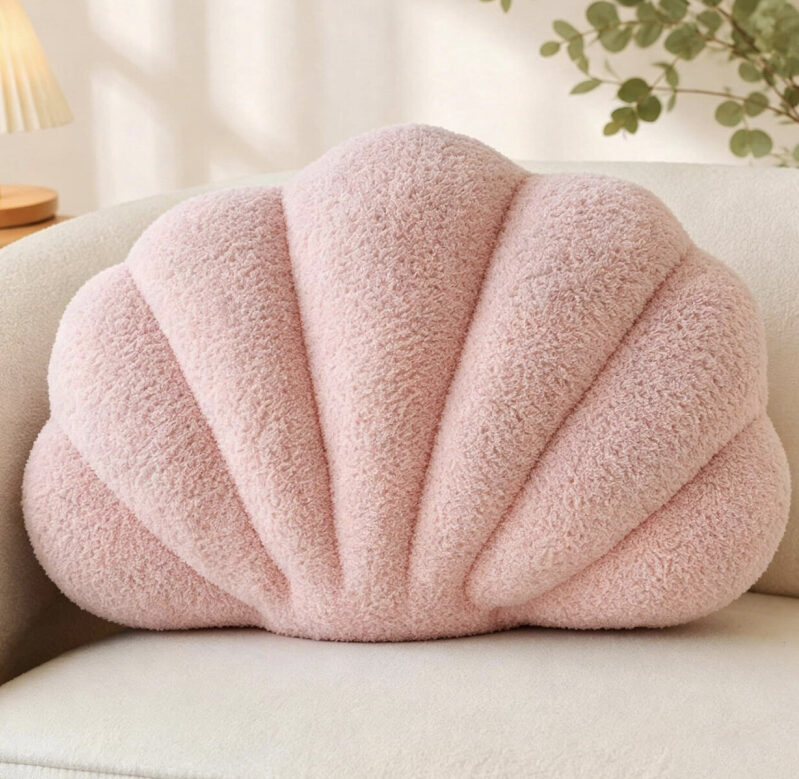 Affordable Pink Shell-Shaped Decorative Pillow