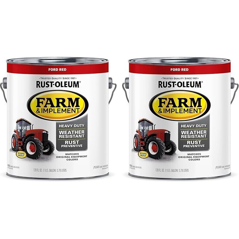 2 Pack Rust-Oleum Farm & Implement Enamel Paint - Ford Red
