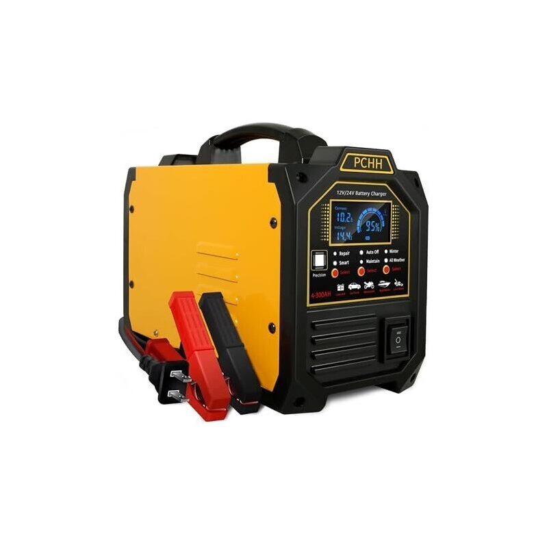 PCHH 12V 24V Heavy Duty Car Battery Charger - High Performance, Versatile Charging Solution