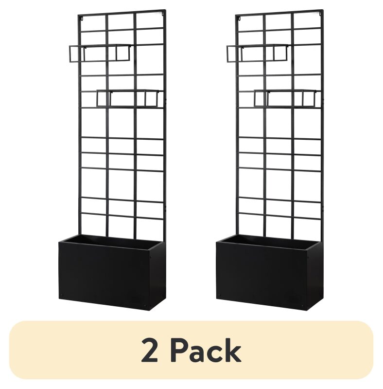 2-Pack Expert Gardener Metal Raised Bed With Trellis