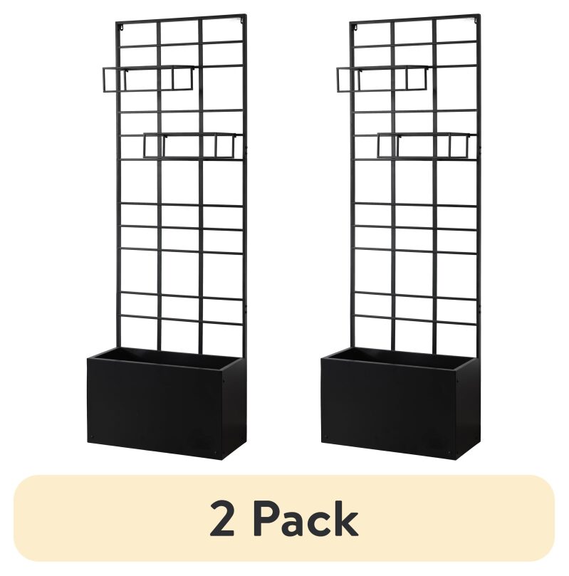 2-Pack Expert Gardener Metal Raised Bed With Trellis