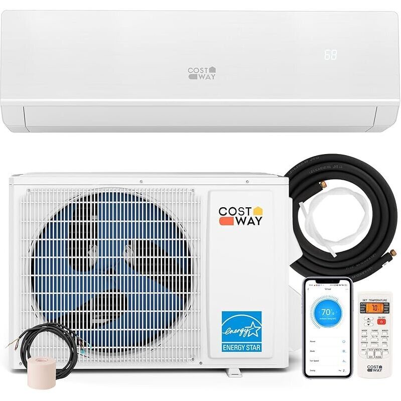 Costway SEERXtreme Series 12000 BTU Mini Split AC - Efficient & Compact Cooling/Heating