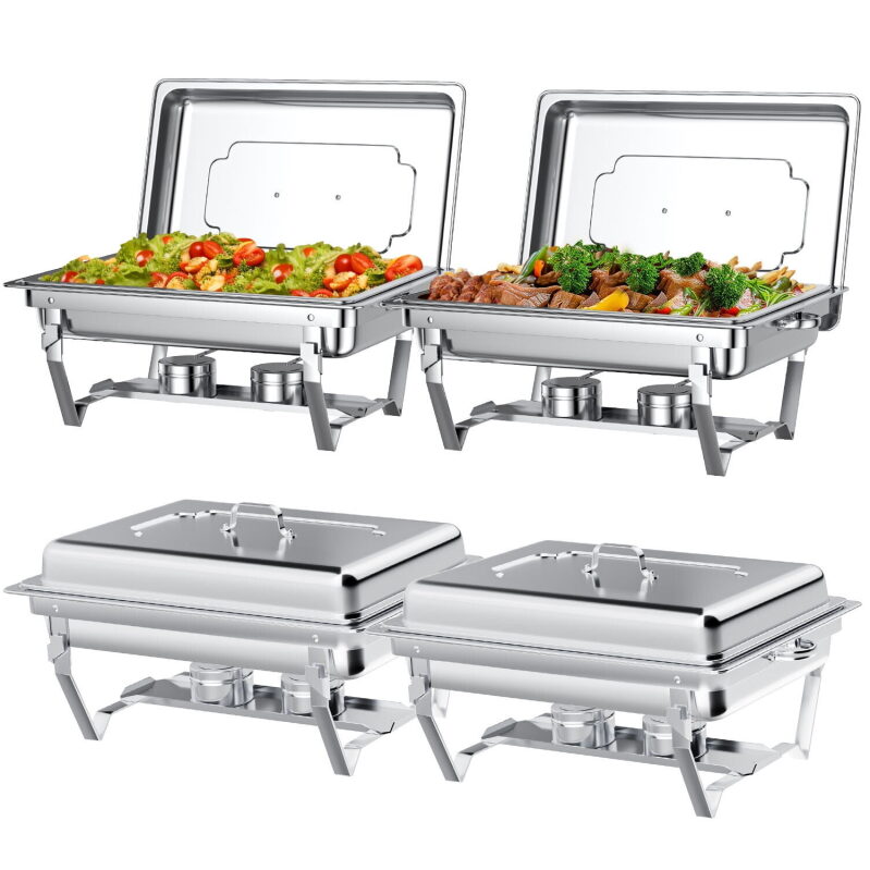 4-Pack Chafing Dish Buffet Set 8-Qt