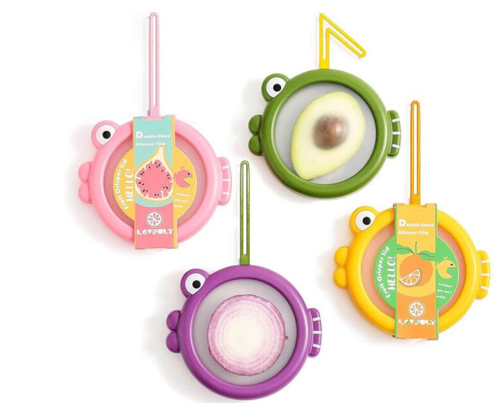 Creative Silicone Fruit and Vegetable Fresh-Keeping Boxes, 4-Piece Set