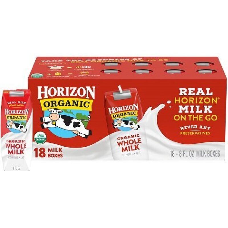 Horizon Organic Whole Milk, 8oz/Box, 18 Boxes, Only $15.81, Free Shipping!