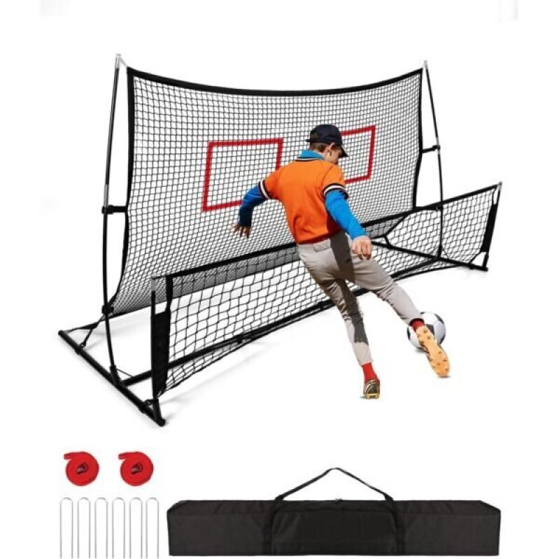 Dual-Sided Soccer Rebound Net with Adjustable Targets - Perfect for Team and Solo Training