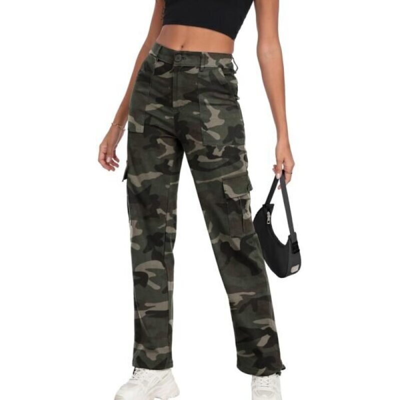 Plus Sized Y2K Wide Leg Cargo Pants for Women - High-Waist Hiking Trousers with Drawstring Casual Baggy Pants