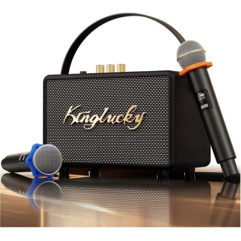 Retro Karaoke Machine with Wireless Mics - 45% Off