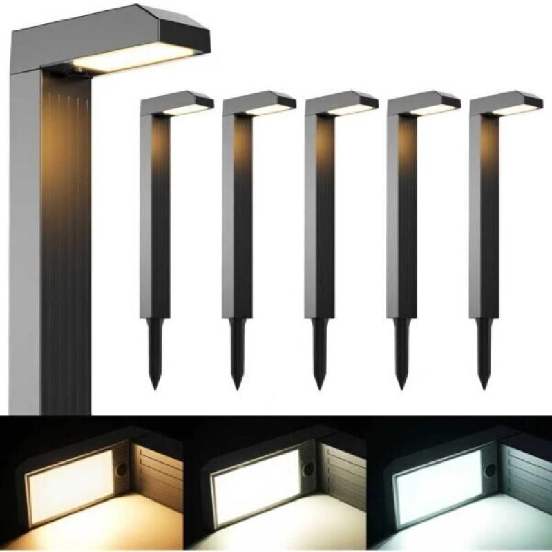 COXSENI Solar Pathway Lights Outdoor 6 Pack - 3 Color in 1 Landscape Lighting