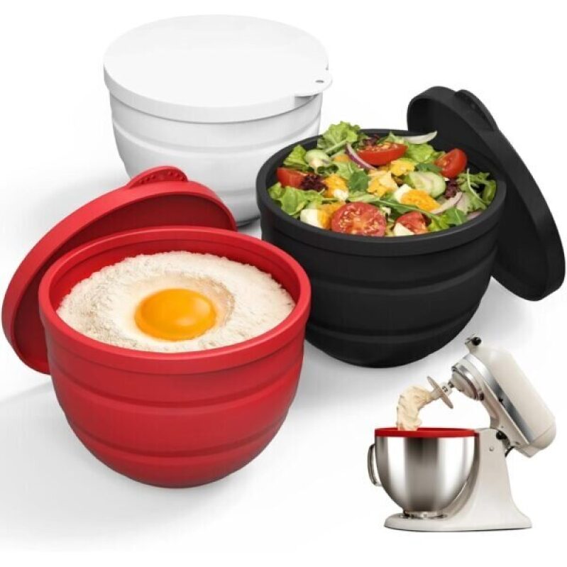 3-Pack Silicone Bowl Liners & Lids for KitchenAid Stand Mixers - 45% Off