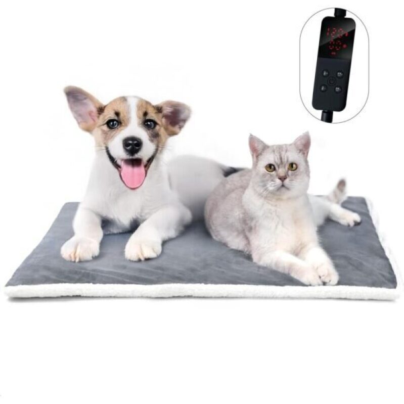 Rest-Eazzzy Heated Cat Bed with Removable Cover, 5 Level Timer & Temperature, Indoor Warming Mat for Cats & Dogs