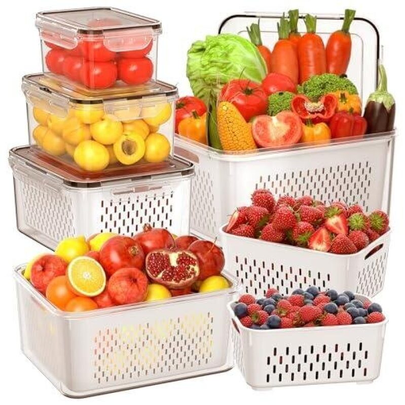 Large Capacity Fridge Fruit Storage Bins 5-Pack