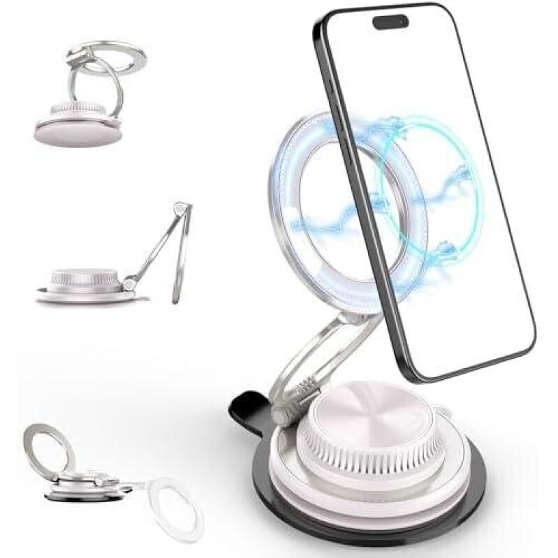 Magnetic Car Phone Mount - 360° Rotatable, Universal Dashboard & Windshield Fit