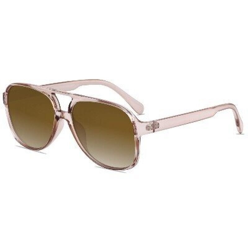 Vintage Aviator Sunglasses - Pink Frame, Brown Lenses