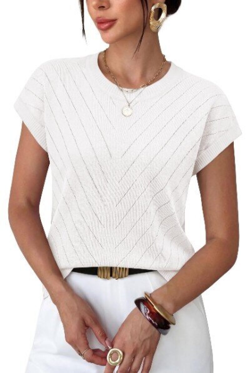 WIHOLL Women's Summer Short Sleeve Knit Top - Perfect for Casual Wear