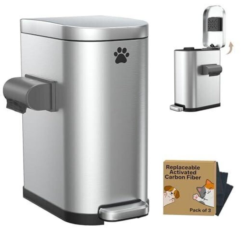 47% Off Stainless Steel Dog Waste Bin with Carbon Filter