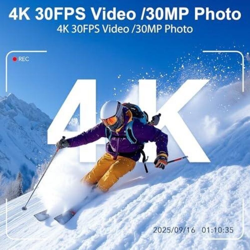 Top-Rated 4K 30FPS Waterproof Action Camera - 50% Discount