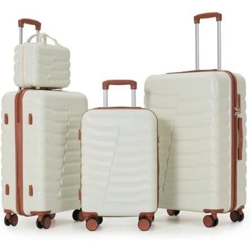 Durable Hardshell Luggage Set with TSA Lock - 4-Piece Suitcase Collection