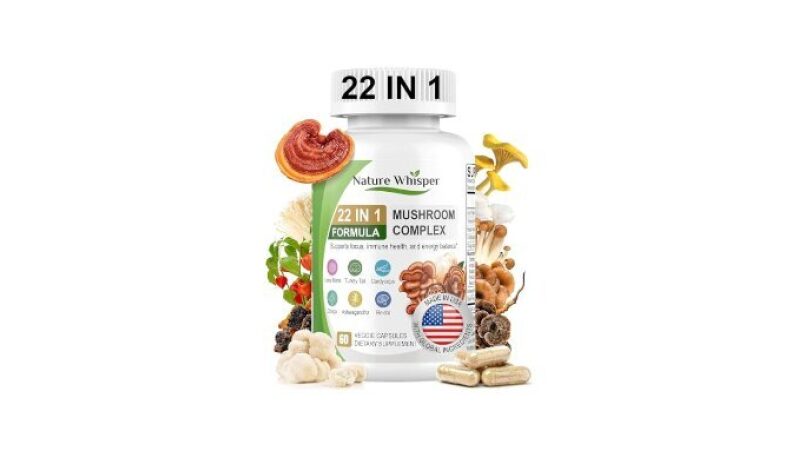 22 in 1 Lions Mane Mushroom Supplement with Ashwagandha for Wellness