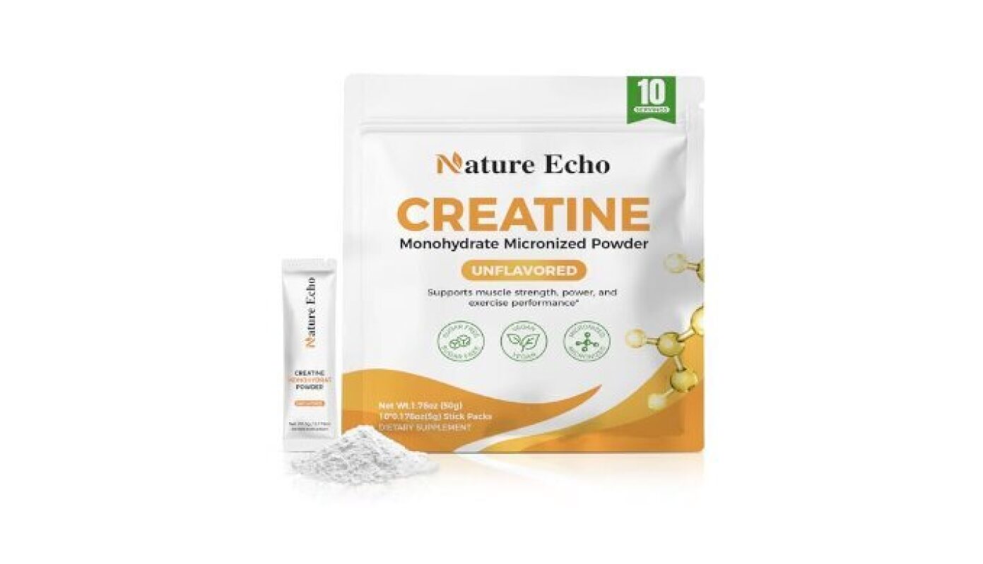 Nature Echo Creatine Monohydrate Micronized Powder – 10 Single-Serve Travel Packs 5g