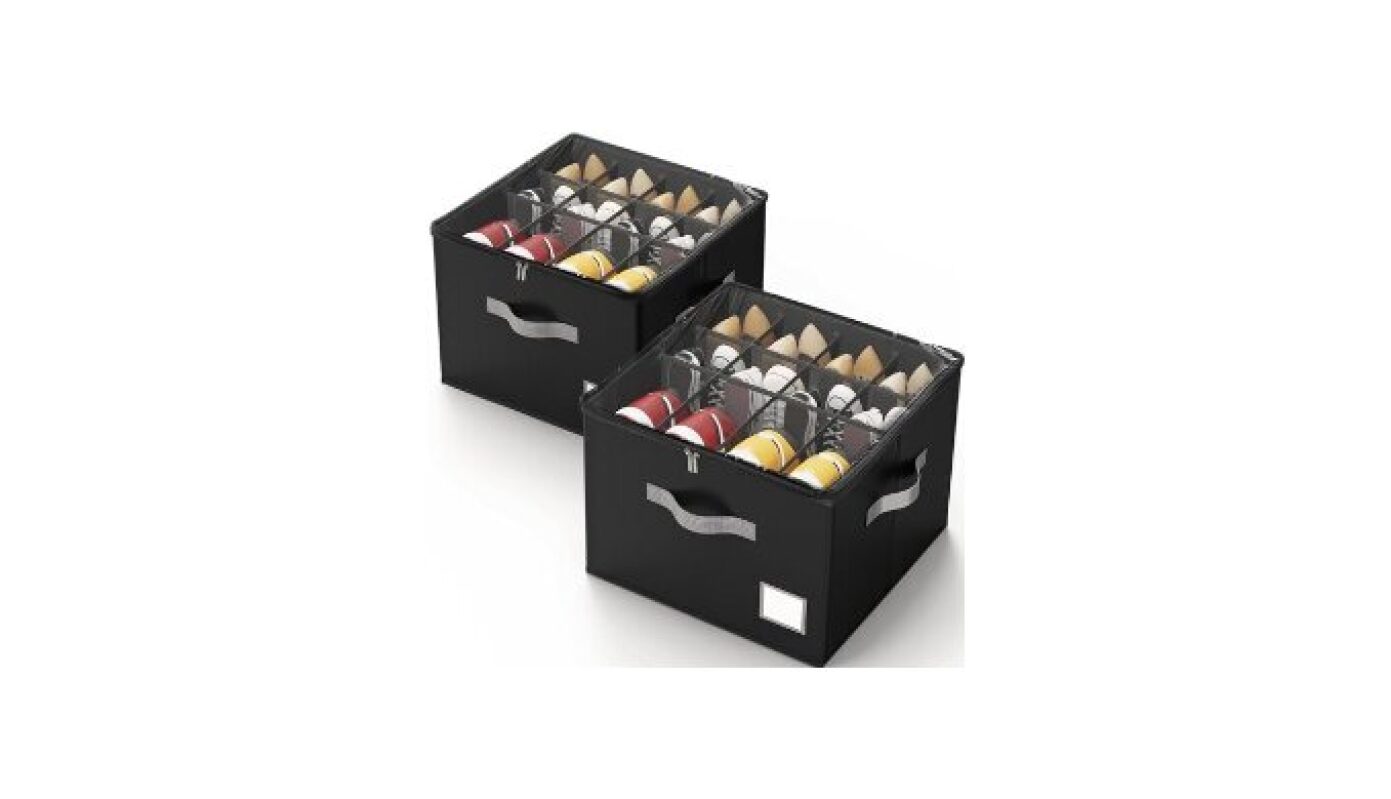 Criusia Shoe Organizer for Closet - Maximize Space with Clear Cover and Sturdy Handles