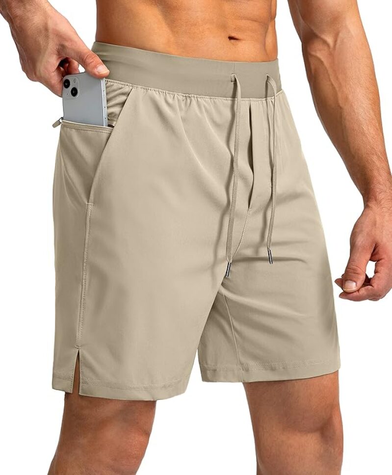 Men's Running Shorts with Zipper Pockets - Lightweight, Quick-Dry, Multi-Sport