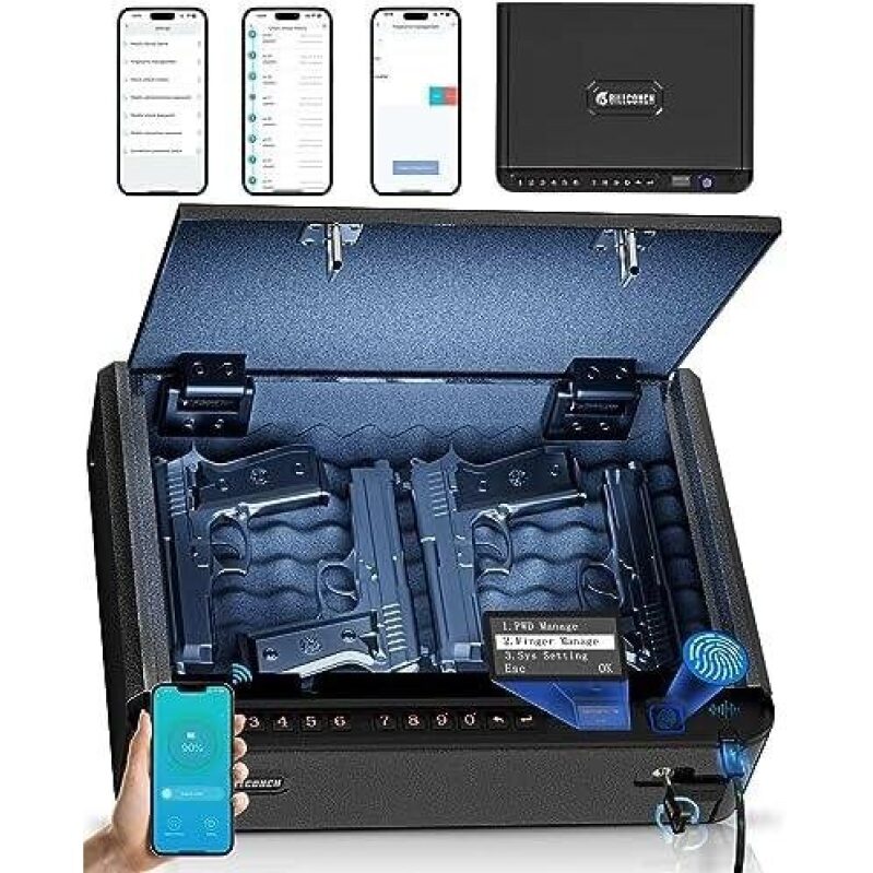 Smart Gun Safe with Biometric Access - 55% Discount