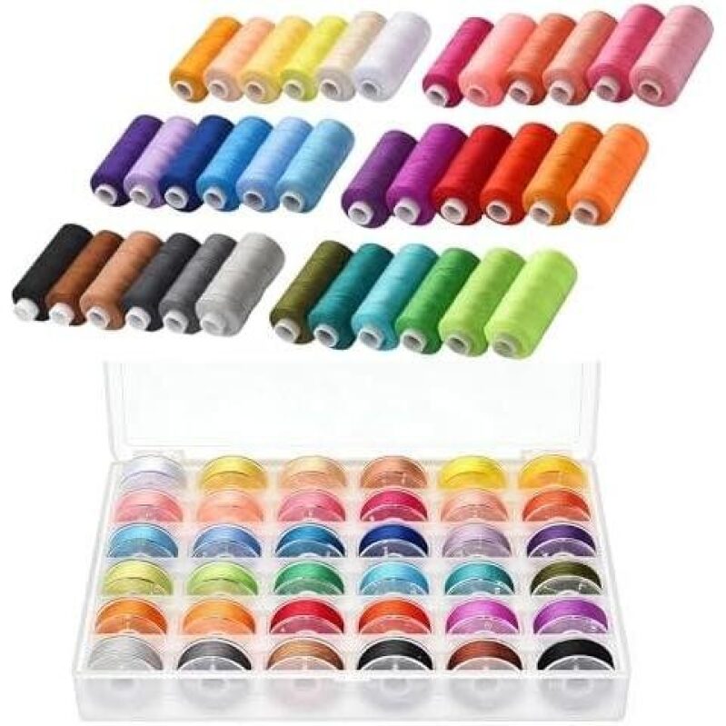 72-Roll Sewing Thread Kit - 36 Colors, 53% Discount