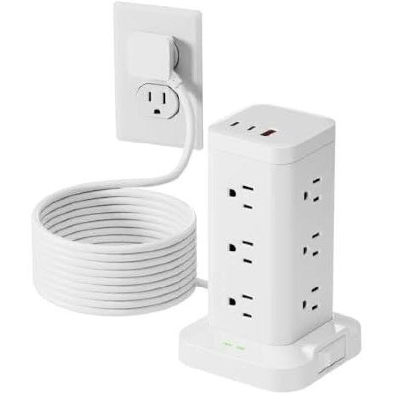 15-in-1 Surge Protector with 20W Fast Charging and Lightning Protection - 58% OFF