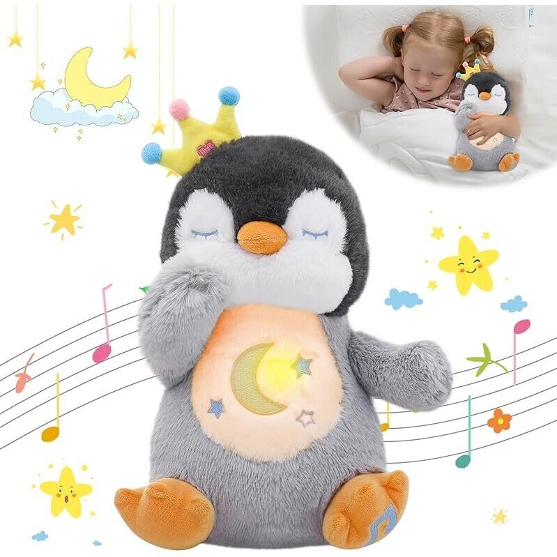 Miaodam Soothing Cuddle Plush Breathing Stuffed Animal Penguin - Ideal for Toddlers