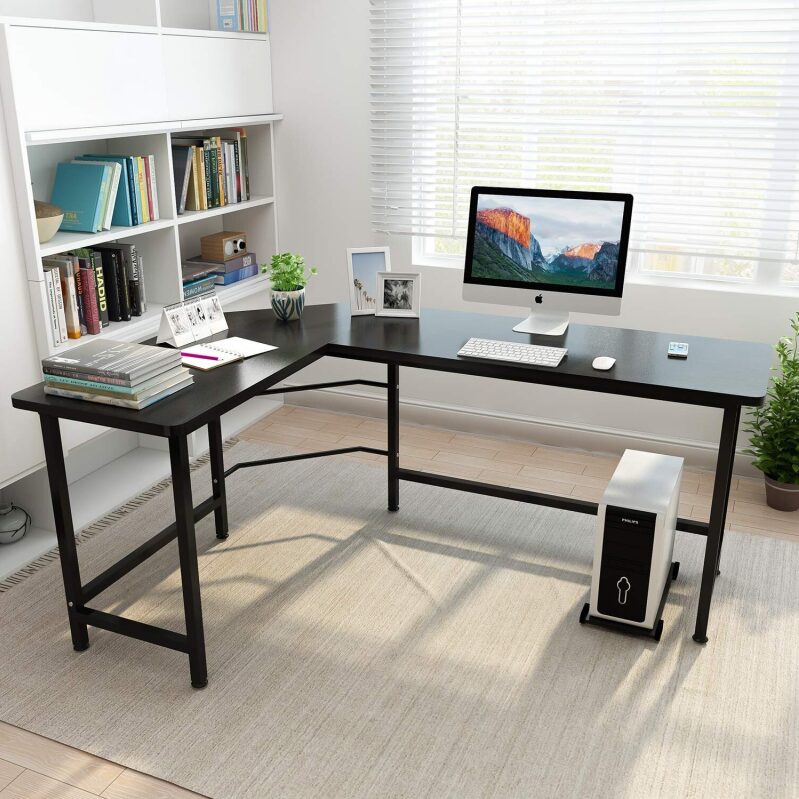 66-Inch L-Shaped Computer Gaming Desk - Maximize Space & Productivity
