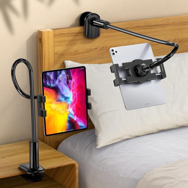 Bokilino Gooseneck Tablet Holder Stand Clamp for Bed or Desk
