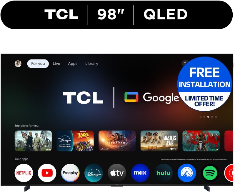 TCL 98-in Q Series 4K QLED TV with Google TV